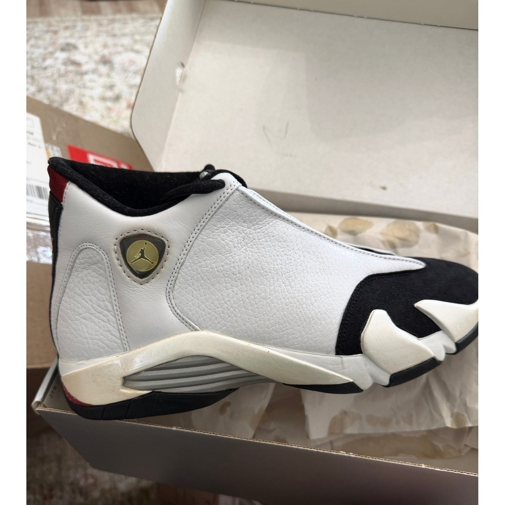 AirJordan 14 OG Black Toe 1998 White Black Varsity Red 136011-101 Men 10 Vintage